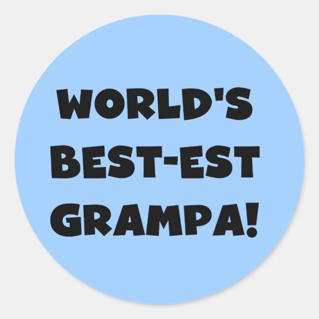 Adesivo Redondo Texto Negro - Camisetas de vovô mais bonitas do mu (Frente)