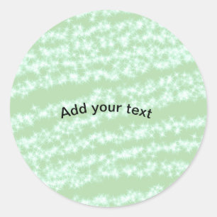 Adesivo Redondo texto nome brilho glitter verde pastel boho retrô