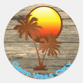 Adesivo Redondo Texto Personalizado - Boas Víblias Apenas Sunset P