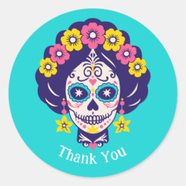 Adesivo Redondo Texto Personalizado Brilhante Açúcar Floral