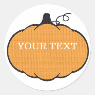 Adesivo Redondo Texto Personalizado de Desenho de Pumpkin da Estaç