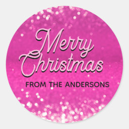 Adesivo Redondo Texto Personalizado de Marcação de Largura Rosa Qu