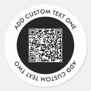 Adesivo Redondo Texto Personalizado do Código QR de Empresa Simple