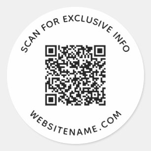 Adesivo Redondo Texto Personalizado do Código QR de Negócio