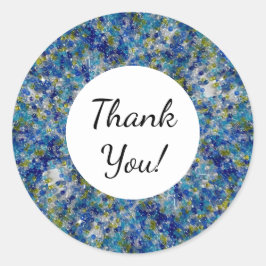 Adesivo Redondo Texto Personalizado Do Feed Azul E Verde