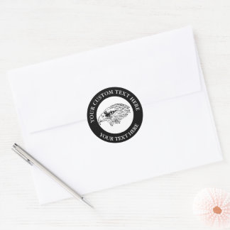 Adesivo Redondo Texto Personalizado do Logotipo do Ícone da Águia