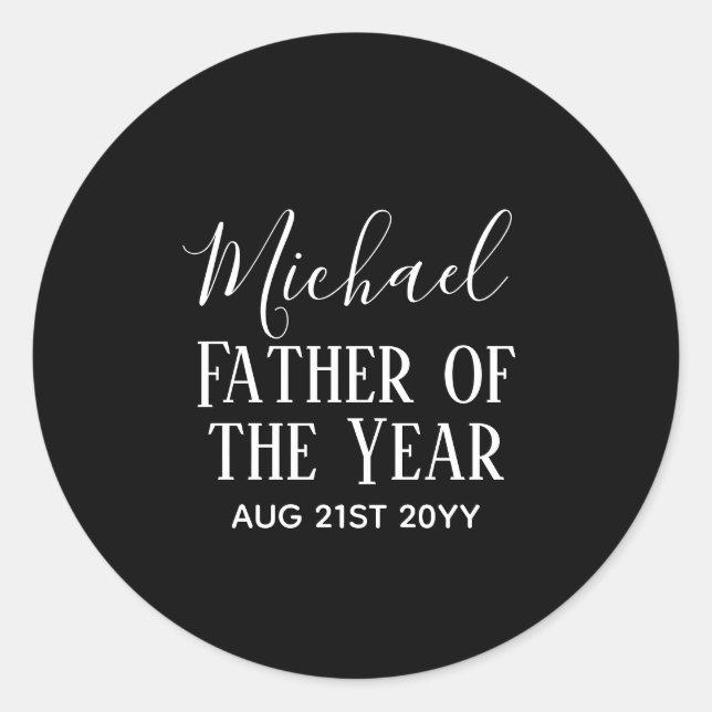 ADESIVO REDONDO TEXTO PERSONALIZADO DO PAI DO ANO (Frente)