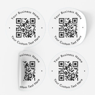 Adesivo Redondo Texto personalizado do scanner de código QR para