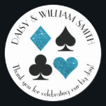 Adesivo Redondo Texto Personalizado do Tema de Las Vegas Malibu Az<br><div class="desc">Os ternos de cor azul azul-turquesa e preto são circulados por fazeres de texto personalizáveis,  estes adesivos redondos perfeitos para todos os tipos de projetos e ocasiões. Use-os para rotular favores para convidados de casamento,  para fechar envelopes e muito mais.</div>