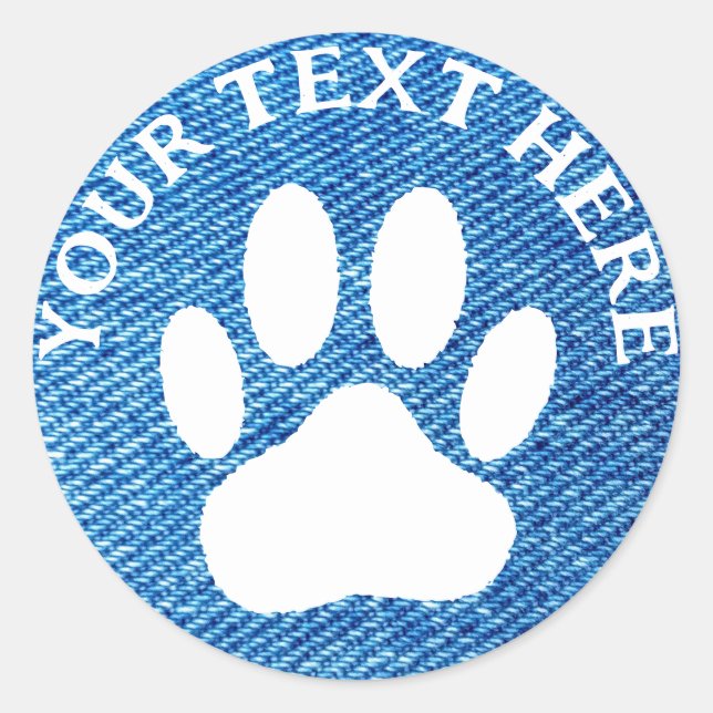 Adesivo Redondo Texto personalizado impresso de forma branca Impre (Frente)