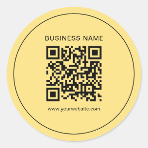 Adesivo Redondo Texto personalizado Logotipo comercial QR Faux Dou