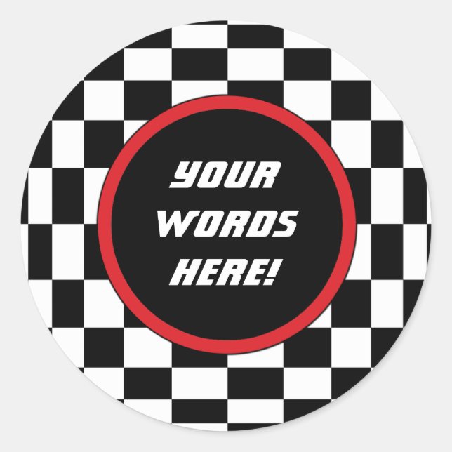 Adesivo Redondo Texto Personalizado Quadrado Verificado (Frente)