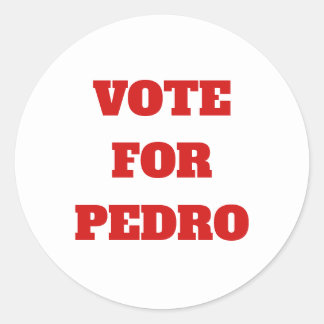 Adesivo Redondo Texto Personalizado/Votação Por Cor Para Pedro Eng