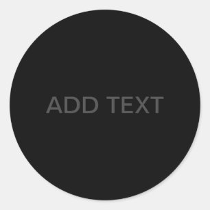 Adesivo Redondo Texto personalizável Cinzas negras e negras mode