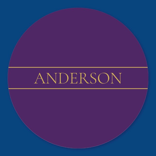 Adesivo Redondo Texto Personalizável Elegante | Dourado e profundo (Criador carregado)