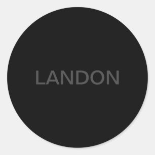 Adesivo Redondo Texto personalizável   Preto e Branco Moderno Negr