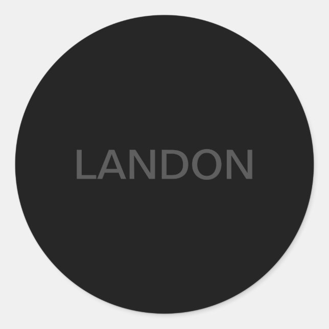 Adesivo Redondo Texto personalizável | Preto e Branco Moderno Negr (Frente)