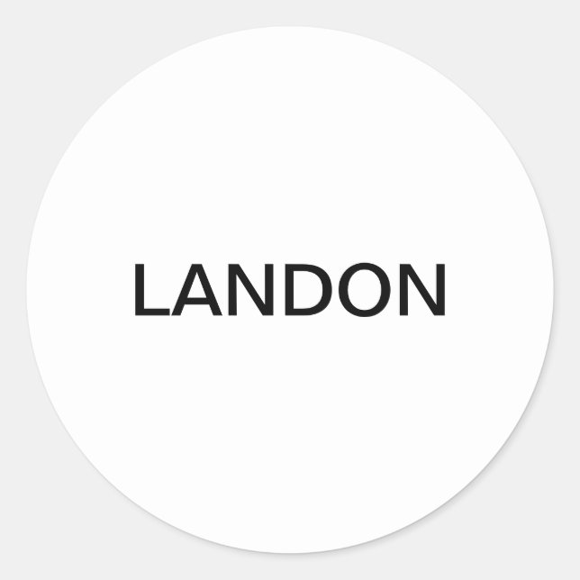 Adesivo Redondo Texto personalizável | Preto e Branco Moderno Negr (Frente)