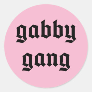 Adesivo Redondo Texto Preto Gabby Gang Stickers