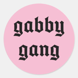 Adesivo Redondo Texto Preto Gabby Gang Stickers