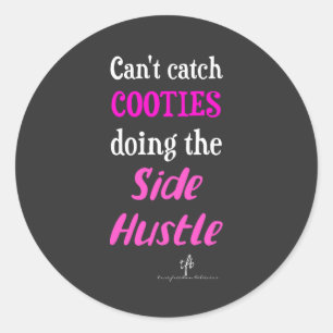 Adesivo Redondo Texto Rosa Neon Cooties De Hustle Lateral