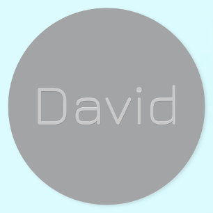 Adesivo Redondo Texto Simples 3 Dimensionável   Cinza