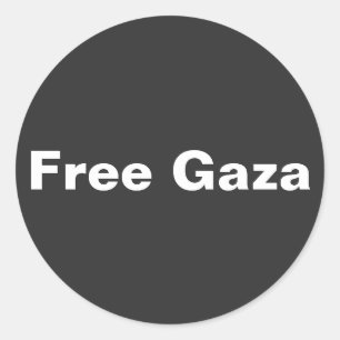 Adesivo Redondo Texto Simples de Gaza Apoiando Gaza Palestina