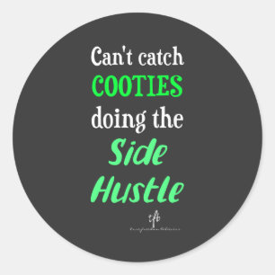 Adesivo Redondo Texto Verde de Neon-line das Cooties de Hustle Lat