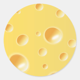 Adesivo Redondo Textura amarela de queijo suíço