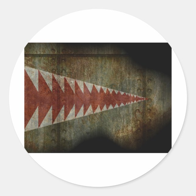 Adesivo Redondo textura da boca do tubarão (Frente)