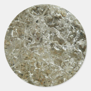 Adesivo Redondo Textura de Abstrato de gelo glacial