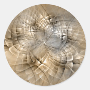 Adesivo Redondo Textura de Arte Fractal Moderno Abstrato Tons da T