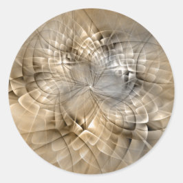 Adesivo Redondo Textura de Arte Fractal Moderno Abstrato Tons Terr