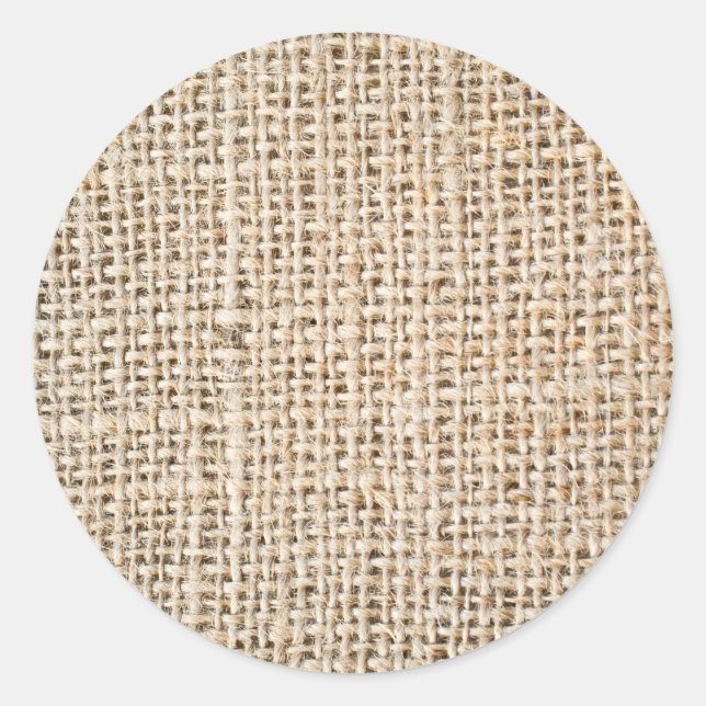 Adesivo Redondo Textura de burlap (Frente)
