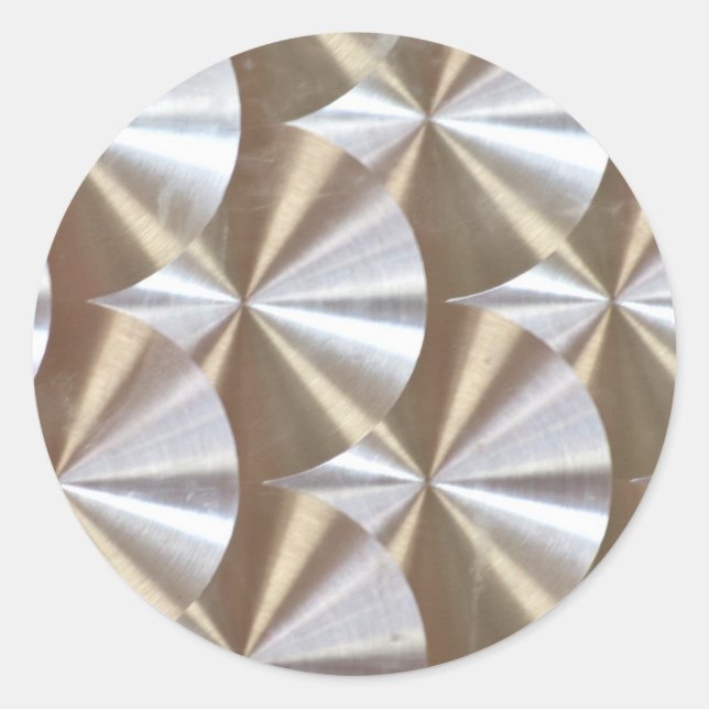 ADESIVO REDONDO TEXTURA DE CÍRCULOS DE MÚSICA DE DISCOS METÁLICOS  (Frente)