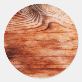Adesivo Redondo Textura de grão de madeira
