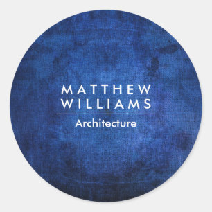 Adesivo Redondo Textura de Grunge Azul