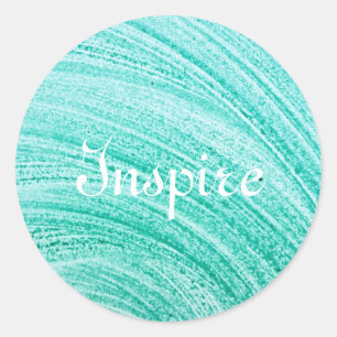 Adesivo Redondo textura de linha curva do pincel de aquarela