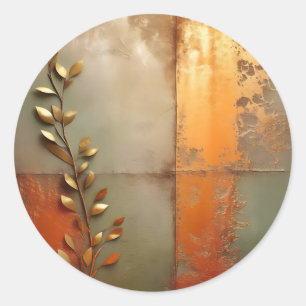 Adesivo Redondo Textura de metal Vestido em cobre