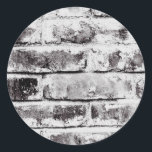 Adesivo Redondo Textura de Tijolo Rústico Industrial de Contraste<br><div class="desc">Personalize com qualquer texto que você quiser.</div>