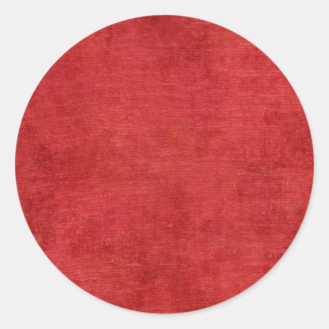 Adesivo Redondo Textura do Tecido de Natal Red Chenille (Frente)