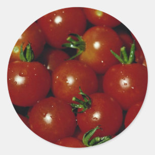 Adesivo Redondo Textura dos tomates de cereja doce