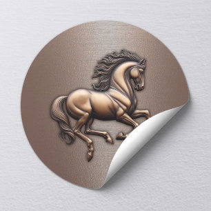 Adesivo Redondo Textura em cobre de Na moda de Equinos Modernos