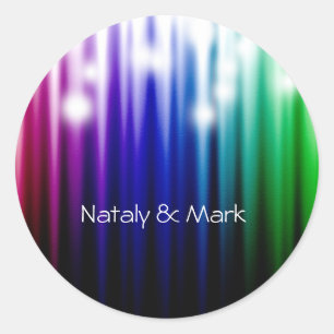 Adesivo Redondo textura espumante arco-íris