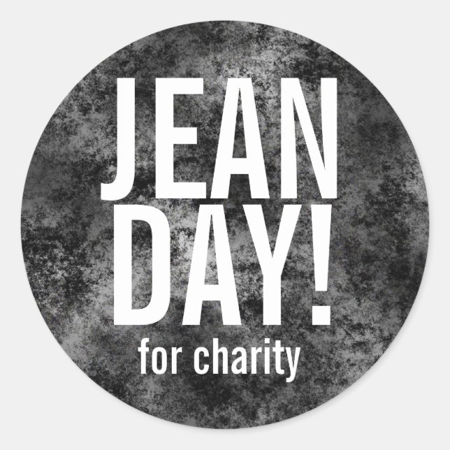 Adesivo Redondo Textura Marble Fundo Jean Day Stickers (Frente)