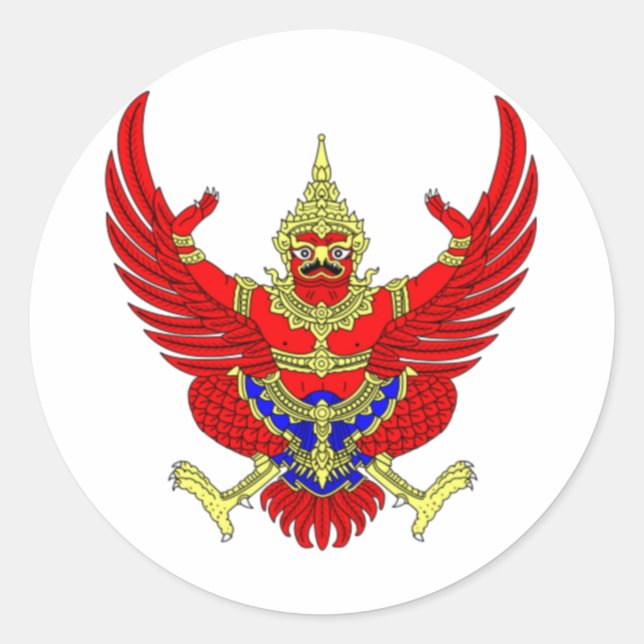 ADESIVO REDONDO THAI THAILAND CASACO DE ARMAS EMBLEM FLAG (Frente)