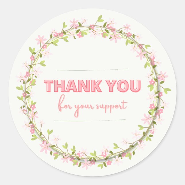 ADESIVO REDONDO THANK FOR YOU SUPPORT (Frente)