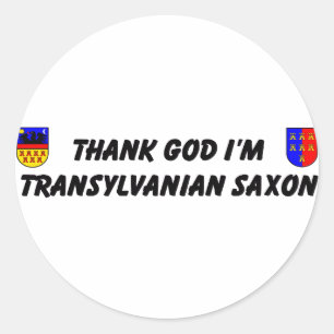 Adesivo Redondo Thank God I'm Transylvanian Saxon