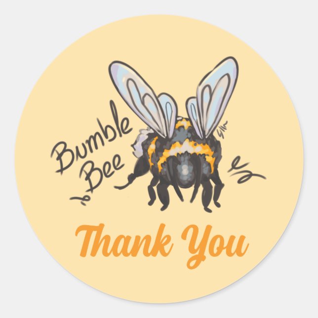Adesivo Redondo Thank You Bumble Bee (Frente)