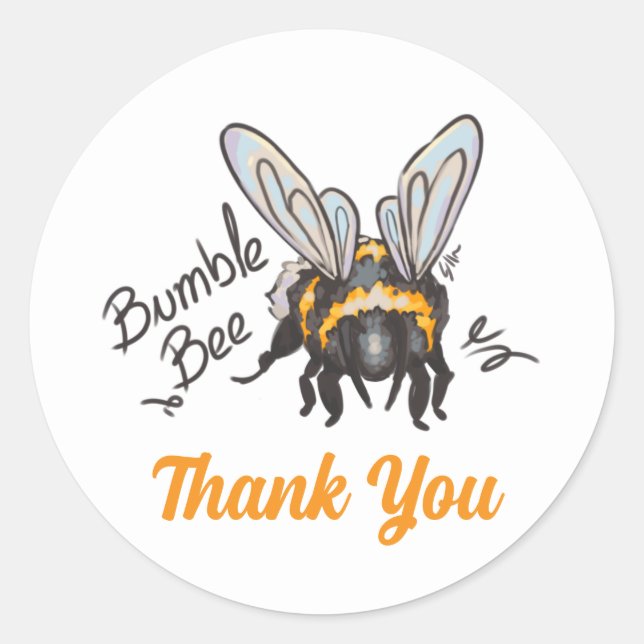 Adesivo Redondo Thank You Bumble Bee (Frente)